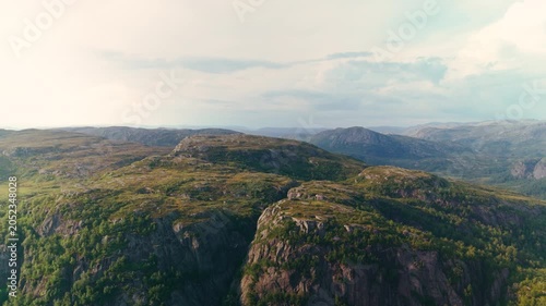 Aerial Landscape of Remote Wilderness in Norway