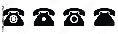 Telephone Retro Icons and Vector Set for Contact and Business Call