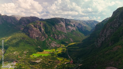 Scenic Mountain Road on the Lysebotn Route – Aerial View