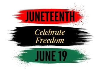 Juneteenth Celebrate Freedom June 19 Brush Strokes in Pan African Colors