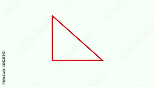 Right-angled triangle drawing animation with 90-degree angle and height label