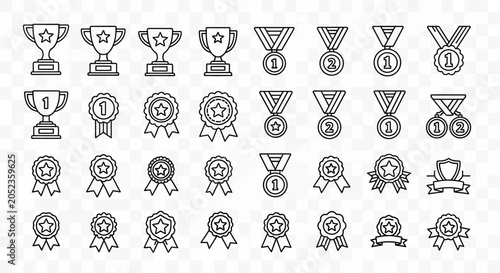 Collection of trophy and medal icons.