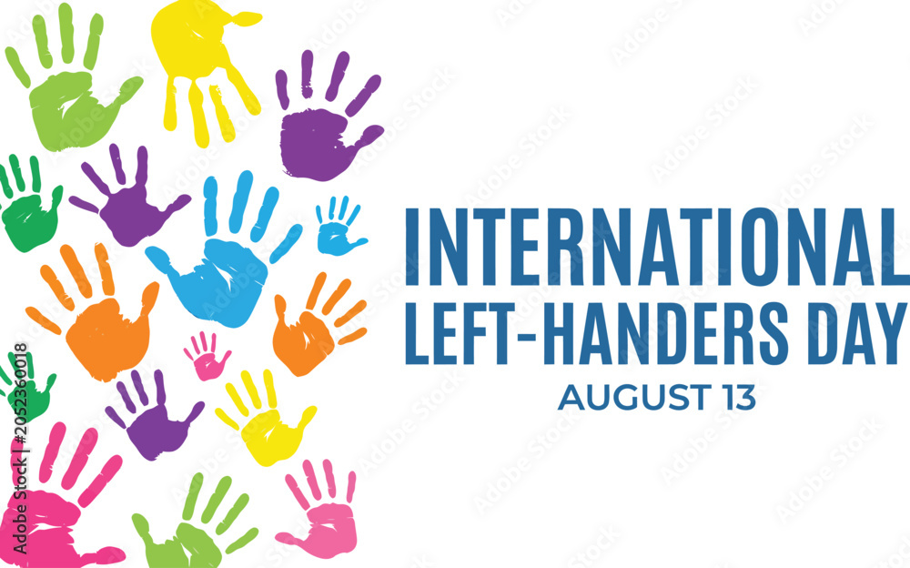 Fototapeta premium Colorful Handprints International Left-Handers Day Design