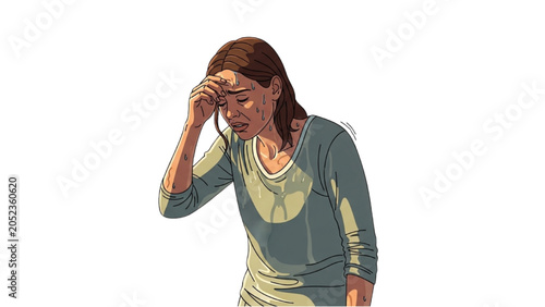 Tableau sur toile Woman experiencing sadness and frustration in a quiet moment alone indoors