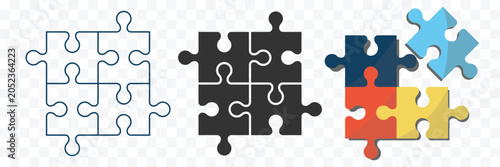 Foto Puzzle pieces icon set