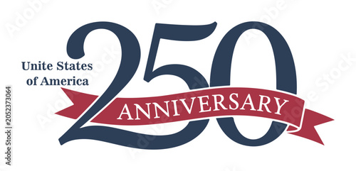 United States of America 250th Anniversary Logo On a White background