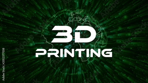 3D Printing Global Manufacturing Technology Concept animation animated motion graphics