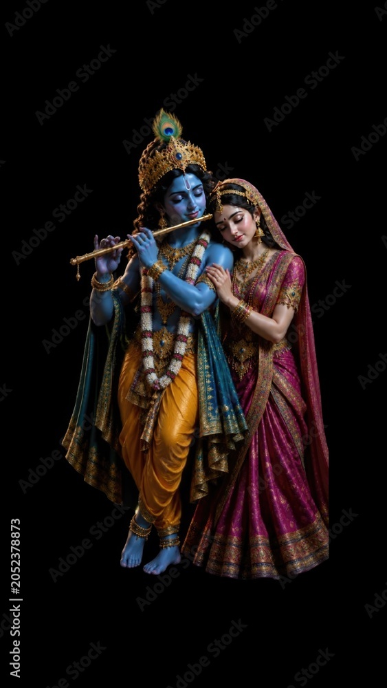 Fototapeta premium Radha and Krishna's story is the epitome of eternal love.