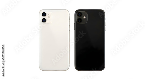 Two iphone backs in white and black colors