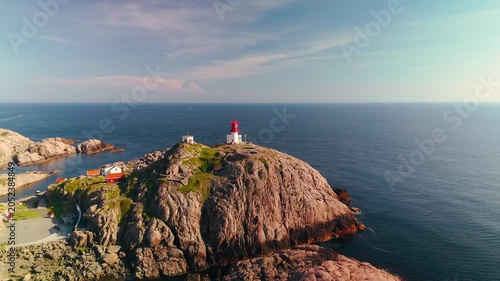 Aerial Drone Footage of Lindesnes Lighthouse, Norway