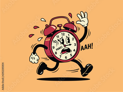 Vintage 1930s style running alarm clock