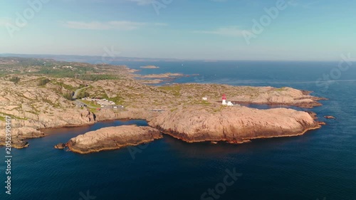 Aerial Drone Footage of Lindesnes Lighthouse, Norway