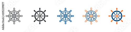 Foto Ship Steering Icon Set Multiple Style Collection