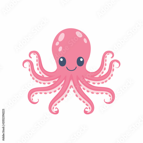 Cute Pink Octopus Cartoon