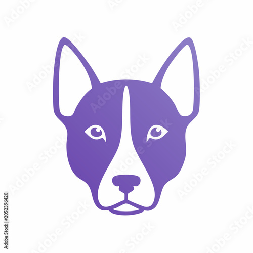 Purple Dog Face Logo Icon