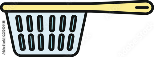 Foto Colander filtering and straining food or water, a common kitchen cooking tool