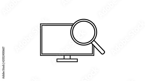 Screen Magnifier Animation for Low Vision Accessibility Outline Icon