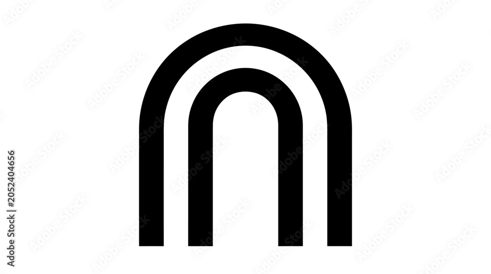Fototapeta premium Abstract Double Arch Shape in Black and White.