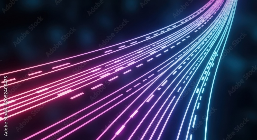 Fototapeta premium neon light trails abstract background