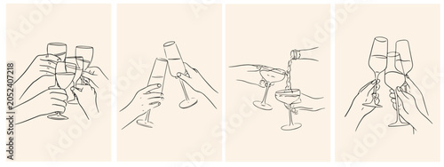 Bild auf Leinwand Hand drawn cocktails posters