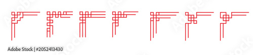 Foto Vintage Asian border template with traditional oriental ornaments