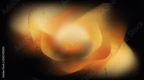An abstract modern graphic design wallpaper featuring a pure deep black background infused with sweeping gradients of luminous yellow and burnt orange.