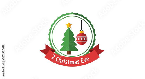 Christmas Eve logo with tree ornament.