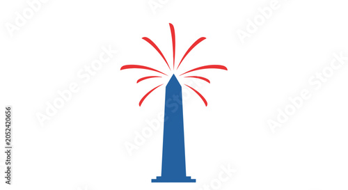 Washington Monument with fireworks display.