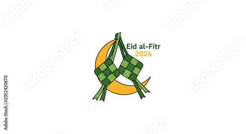 Eid al-Fitr 2026 celebration graphic design.