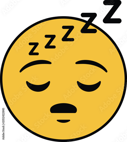 Φωτογραφία Sleeping emoji with zzz symbols depicting a tired and resting expression