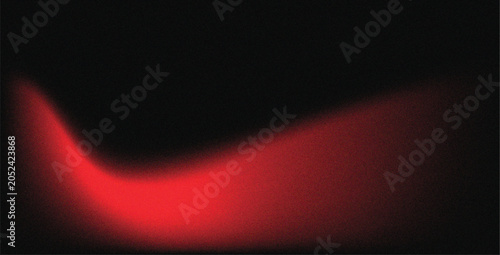 abstract red glow wave background on dark backdrop with soft gradient blur and grainy texture
