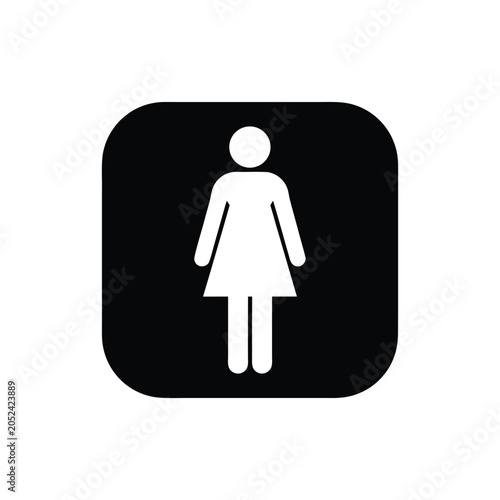 Female Restroom Icon Woman Symbol Sign