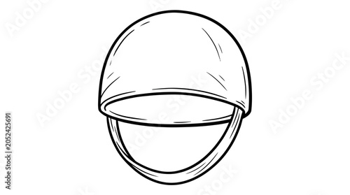 Isolated illustration of a protective helmet for safety and security.
