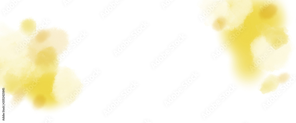 Obraz premium 水彩やクレヨンで描く黄色い花のようなバナー背景イラスト 