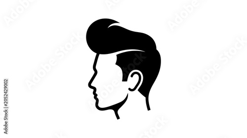 Stylish Pompadour Hairstyle Silhouette for Mens Fashion and Grooming.