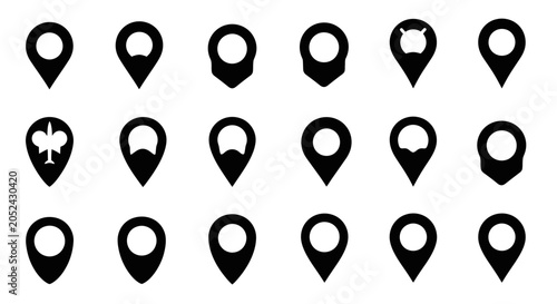 Collection of various map pin icons for location marking 1.