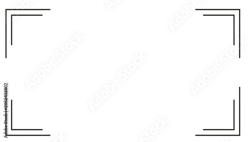 Minimal Corner Line Frame on White Background with Large Copy Space