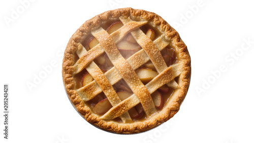 Bild auf Leinwand Golden brown lattice top apple pie with flaky crust