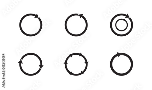 Fotografie Circular arrow set, loop, cycle, refresh, repeat, reload, synchronize, update, rotate, redo