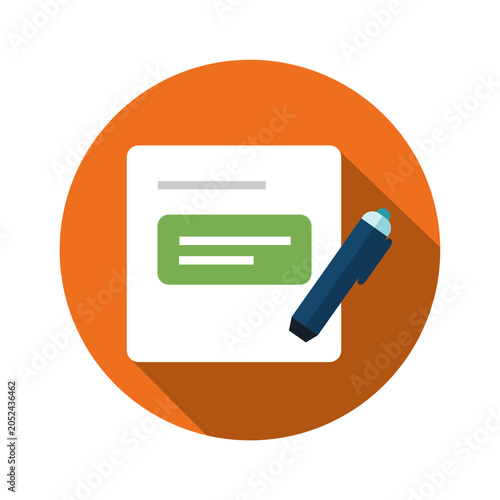 Form Icon - Checklist form with green approval checkbox and blue marker on orange background