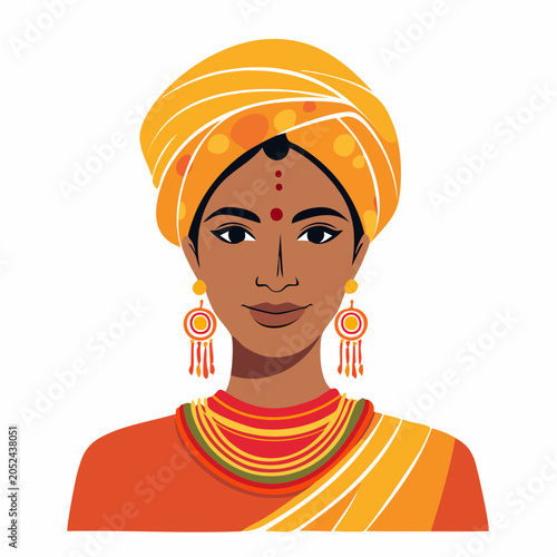 Indian Woman Wearing Traditional Attire