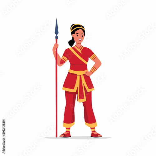 Warrior Woman Holding Spear