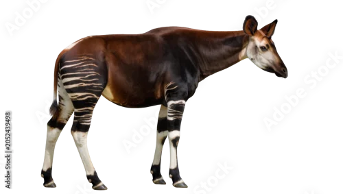 Obraz Okapi with striped legs and brown body
