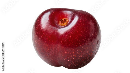 Fényképezés Single ripe red cherry with stem indent