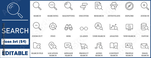 Obraz na płótnie Search icon set