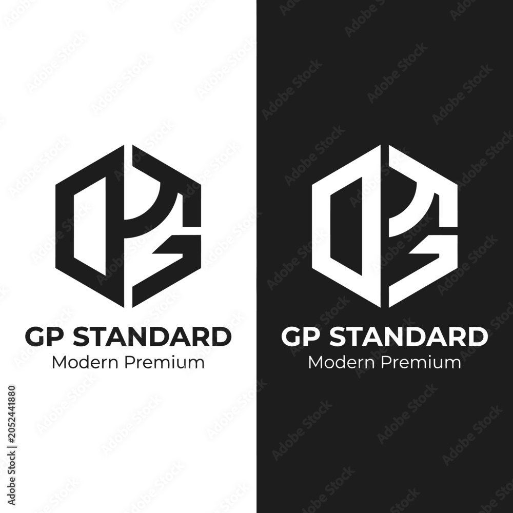 Obraz premium Modern Hexagonal Logo Design for GP Standard Company.