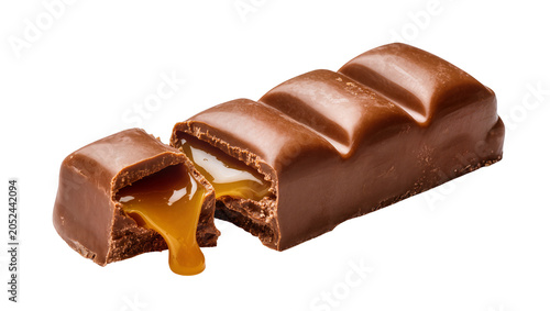 Принти на полотні Chocolate bar with flowing caramel filling