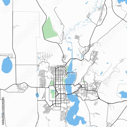 Photography Minimal vector street map of Magnitogorsk, Chelyabinsk Oblast, Russia