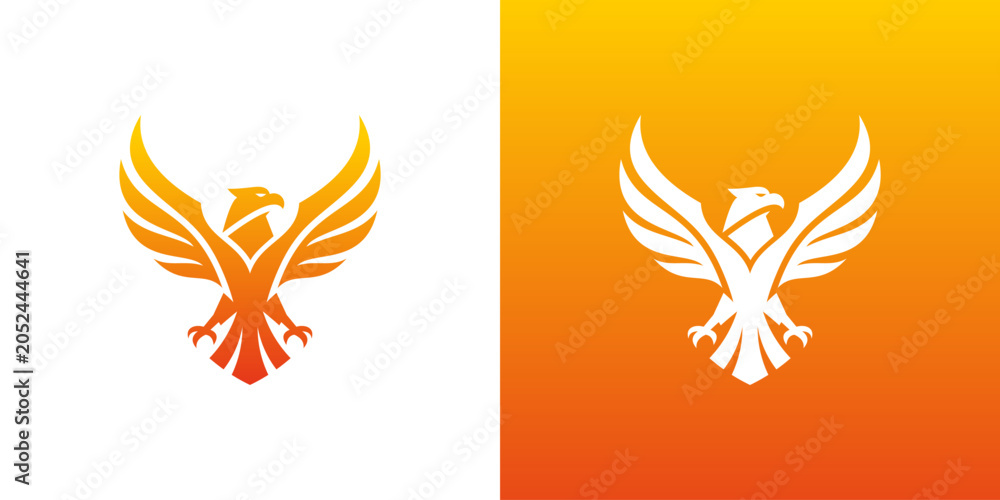 Naklejka premium logo pheonix design vector icon idea