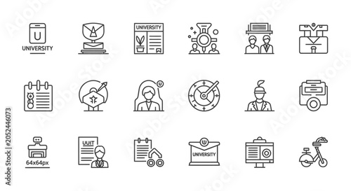 Higher Education and Professional Development Icon Set